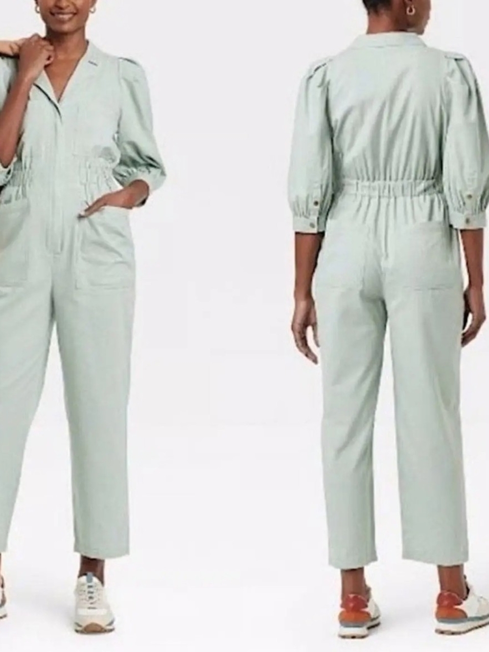 Universal Thread Sage Green Utility Jumpsuit Size 6